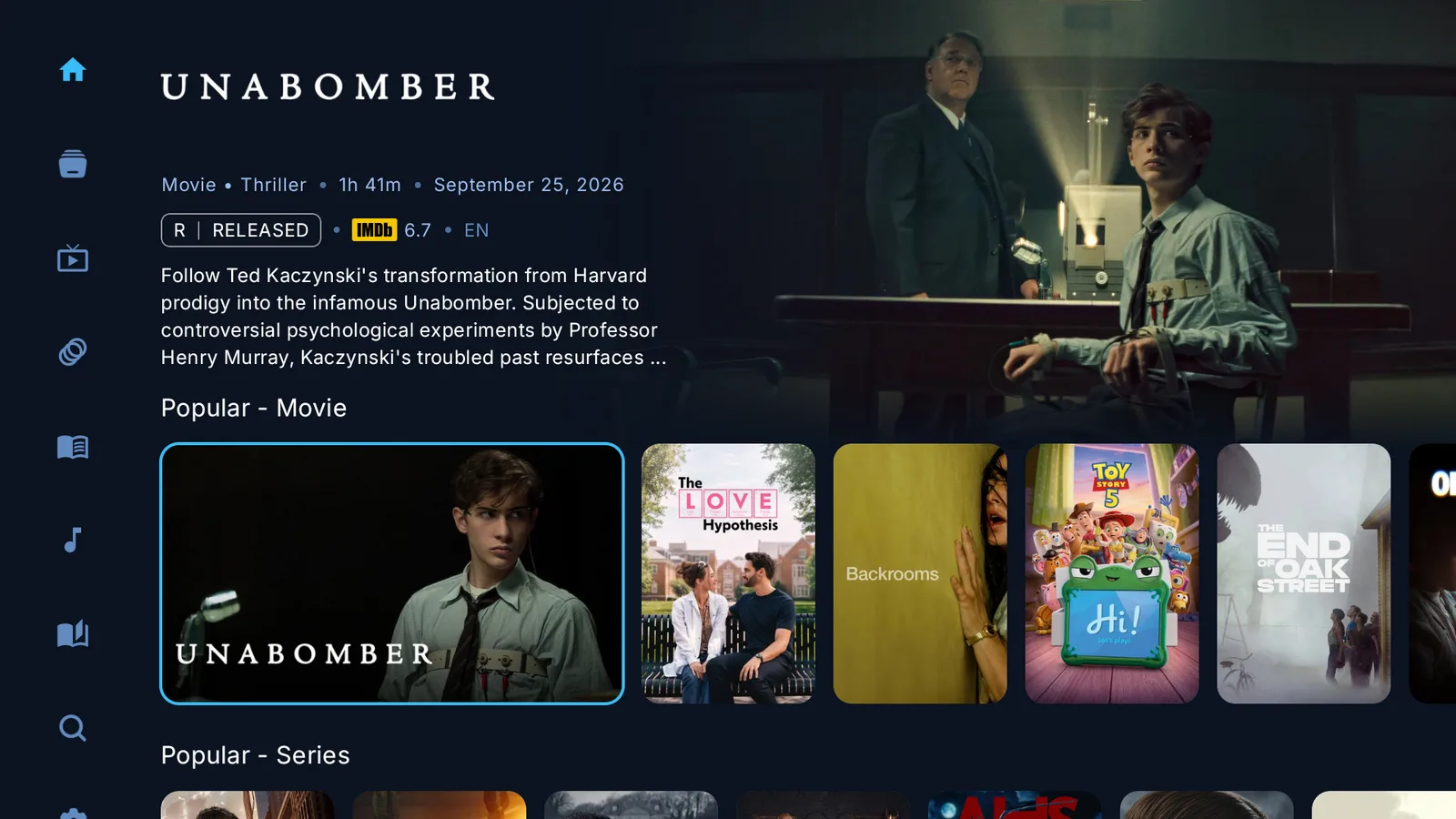 The PlayTorrio home screen with a featured movie and the Popular Movie and Popular Series rows